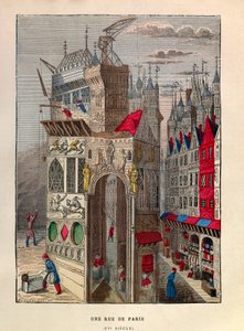 Een straat in Parijs 15e eeuw - Privécollectie