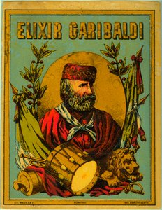 Reclame voor Elixir Garibaldi, met portret van de Italiaanse patriot door Anonymous Anonymous