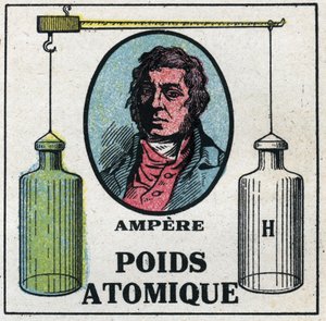 Atomen: Het atoomgewicht door André Marie Ampère. Anonieme illustratie uit 1925. Privécollectie. door Anonymous Anonymous