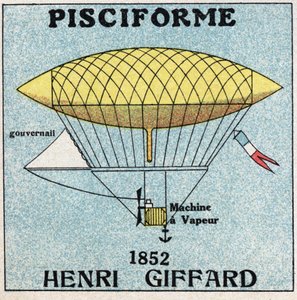 Ballonnen: pisciforme envelop door Henri Giffard (1825-1882) in 1852 door Anonymous Anonymous