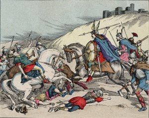Slag bij Gergovia - Vercingetorix bij de Slag bij Gergovia (52 v.Chr.) tijdens de Gallische Oorlog