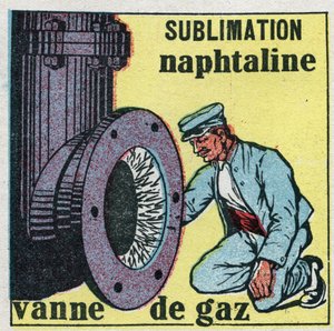 Veranderingen in toestanden: sublimatie. Naftaleenafzetting verstopt een gasklep. door Anonymous Anonymous