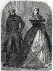 Charles François du Périer genaamd Dumouriez (1739-1823), Franse generaal met koningin Marie Antoinette (1755-1793). Gravure uit 1866 in “Histoire de la Révolution française” door Adolphe Thiers. Privécollectie. door Anonymous Anonymous