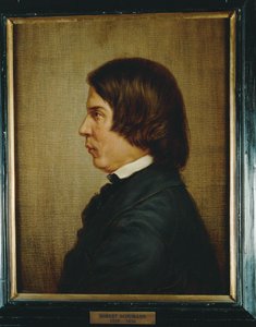Componist Robert Schumann ... (schilderij op doek) door Anonymous Anonymous