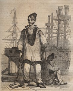 Veroordelingen tot levenslang in de Rochefort Bagne in de 19e eeuw. Gravure in Histoire des bagnes depuis leur création à nos jours (1877) door Pierre Zaccone.