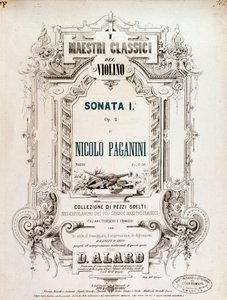 Omslag van muzikale partituur van Sonata 1, op 2 door N Paganini door Anonymous Anonymous