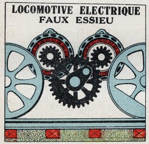 Elektrische spoorwegen: valse as van een elektrische locomotief. Anonieme illustratie uit 1925. Privécollectie. door Anonymous Anonymous