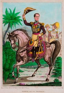 Ruiterportret van Antonio Lopez de Santa Anna (1794-1876) President van Mexico