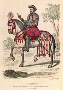 Ruiterportret van koning Frans I (1494 - 1547) - privécollectie door Anonymous Anonymous