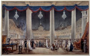 Tentoonstelling van industriële producten op de binnenplaats van het Louvre in 1801 door Anonymous Anonymous