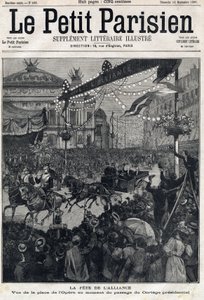 Feest van de Frans-Russische Alliantie: uitzicht op het Operaplein tijdens de passage van de presidentiële stoet van Felix Faure. In 