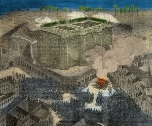 Fête de la Saint Jean Place de la Bastille in de 18e eeuw, Gravure, Privécollectie