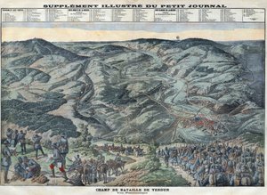 Eerste Wereldoorlog 1914-1918. Algemeen overzicht van het slagveld van Verdun van 21 februari tot 19 december.
