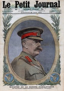 Eerste Wereldoorlog 1914-1918. Portret van de minister van Oorlog in Engeland Horatio Herbert Kitchener (1850-1916). In 