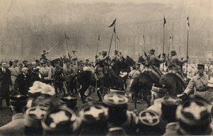 Eerste Wereldoorlog 1914-1918: bezoek van de Franse president Raymond Poincare en president van de raad, Georges Clemenceau, aan Metz op 8 december door Anonymous Anonymous