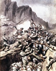 Eerste Wereldoorlog: gevechten tussen Italiaanse alpini en soldaten van het Oostenrijks-Hongaarse leger in Val d