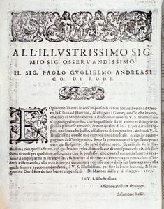 Eerste pagina van Primo libro di sinfonie e gagliarde, door Salomone Rossi