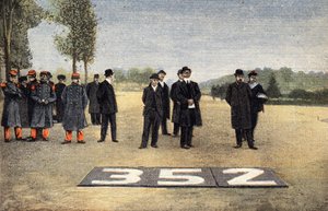 Franse luchtvaart: Het spoor van luchtwegen. Gravure. Uit de krant 