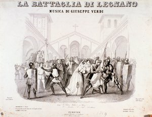 Frontispice van La battaglia di Legnano opera door Giuseppe Verdi door Anonymous Anonymous
