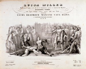 Frontispice van de partituur van Luisa Miller, opera van Giuseppe Verdi