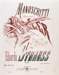 Frontispice van de partituur van Walsen voor Piano door Eduard Strauss door Anonymous Anonymous