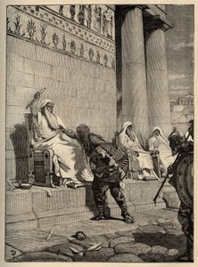 Gallische leider Brennus keert terug naar de Romeinse hoofdstad in 390 v.Chr. - De Galliërs in Rome - Plundering van Rome - gravure 1890 door Anonymous Anonymous