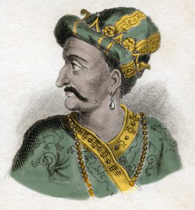 Grote Mogol (Mogol of Moghul) (waarschijnlijk Aurangzeb (1618-1707), ook bekend als Alamgir) (Abu Muzaffar Muhiuddin Muhammad Aurangzeb Alamgi) - 19e eeuwse gravure - Milanees door Anonymous Anonymous