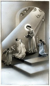 Heilige afbeelding: communie, fase van christelijke religieuze opvoeding door Anonymous Anonymous