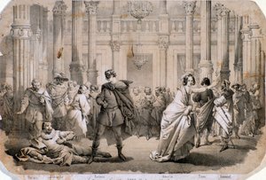 Illustratie van Een gemaskerd bal, opera van Giuseppe Verdi door Anonymous Anonymous