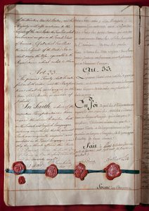 Onafhankelijkheid van de Verenigde Staten: vriendschaps- en handelsverdrag tussen Frankrijk en de Verenigde Staten (vertegenwoordigd door Benjamin Franklin) uit februari 1778 in beide talen. 1778 Parijs, Ministerie van Buitenlandse Zaken door Anonymous Anonymous