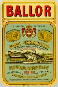 Italiaanse vermouth alcohol reclame, eind 19e eeuw