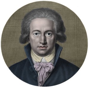 Johann Wolfgang von Goethe (1749-1832). Duitse schrijver. Gravure 19e eeuw - Portret van Johan Wolfgang Goethe (1749 - 1832), Duitse schrijver door Anonymous Anonymous