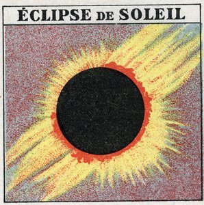 Lichtvoortplanting: zonsverduistering. Anonieme illustratie uit 1925. Privécollectie. door Anonymous Anonymous