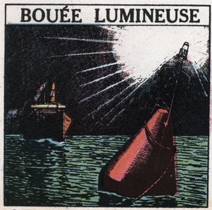 Lichtsignalen: lichtboei. Anonieme illustratie uit 1925. Privécollectie. door Anonymous Anonymous