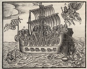 Mazarinade politiek pamflet: ondanks Mazarin zorgen de geselaars voor de redding van de staat. circa 1649. Zware houtgravure. Privécollectie