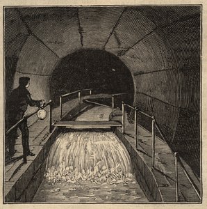 Menilamount Reservoir - Parijs - 1890 - gravure 1890