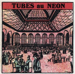 Nieuwe gas eigenschappen: neonbuizen. Anonieme illustratie uit 1925. Privécollectie. door Anonymous Anonymous