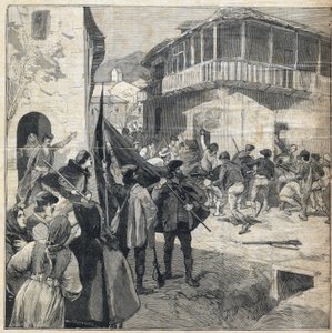 Boerenopstand in Sicilië. Gravure in "Le Petit Parisien" op 31/12/1893.