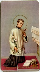 Vrome afbeelding: Aloysius Gonzaga aanbidt het kruis