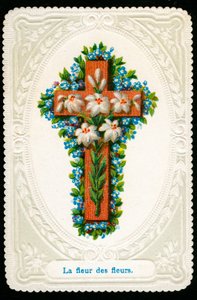 Vrome afbeelding: Kruis met bloemen