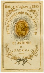 Vrome afbeelding: Heilige afbeelding ter viering van de verjaardag van Sint Antonius van Padua door Anonymous Anonymous