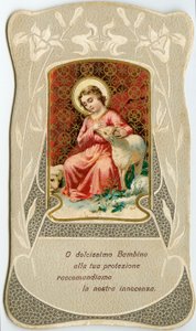 Vrome afbeelding: Jezus met twee lammeren