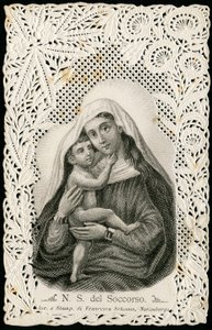 Vrome afbeelding: Onze lieve vrouw van goede hulp, met Jezus (gravure)