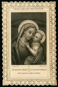 Vrome afbeelding: Portret van de Maagd Maria, Onze Lieve Vrouw van Goede Raad door Anonymous Anonymous