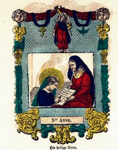 Vrome afbeelding: Sint Anna. Gravure uit de 19e eeuw door Anonymous Anonymous