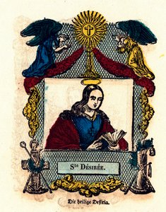 Vrome afbeelding: Sint Desiree. Gravure uit de 19e eeuw Privécollectie door Anonymous Anonymous