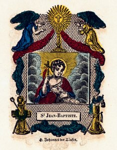 Vrome afbeelding: Sint Johannes de Doper. Gravure uit de 19e eeuw Privécollectie door Anonymous Anonymous