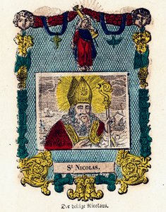 Vrome afbeelding: Sint Nicolaas. Gravure uit de 19e eeuw Privécollectie door Anonymous Anonymous
