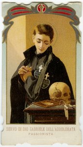 Vrome afbeelding: Sint Gabriël van Onze Lieve Vrouw van Smarten, Italiaanse Passionist student door Anonymous Anonymous