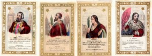 Vrome afbeelding: Sint Ulrich van Augsburg, Sint Stanislaus, Sint Bibiana, Sint Ladislas I van Hongarije
